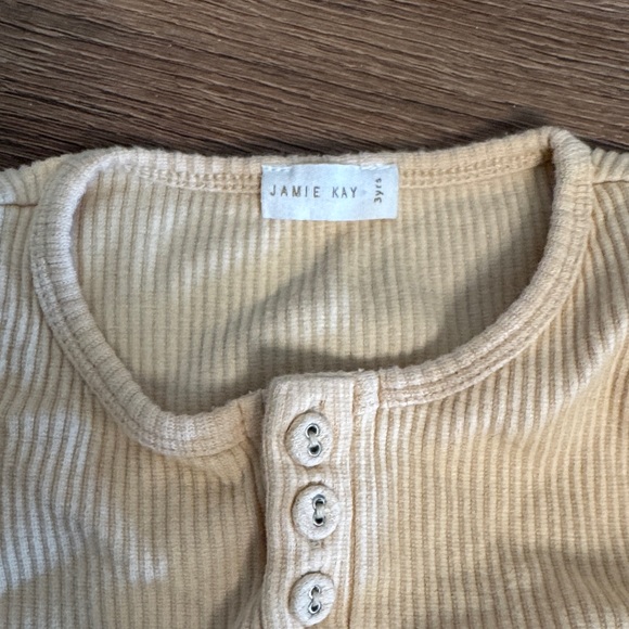 Jamie Kay Tan Ribbed Button Top - Picture 2 of 3